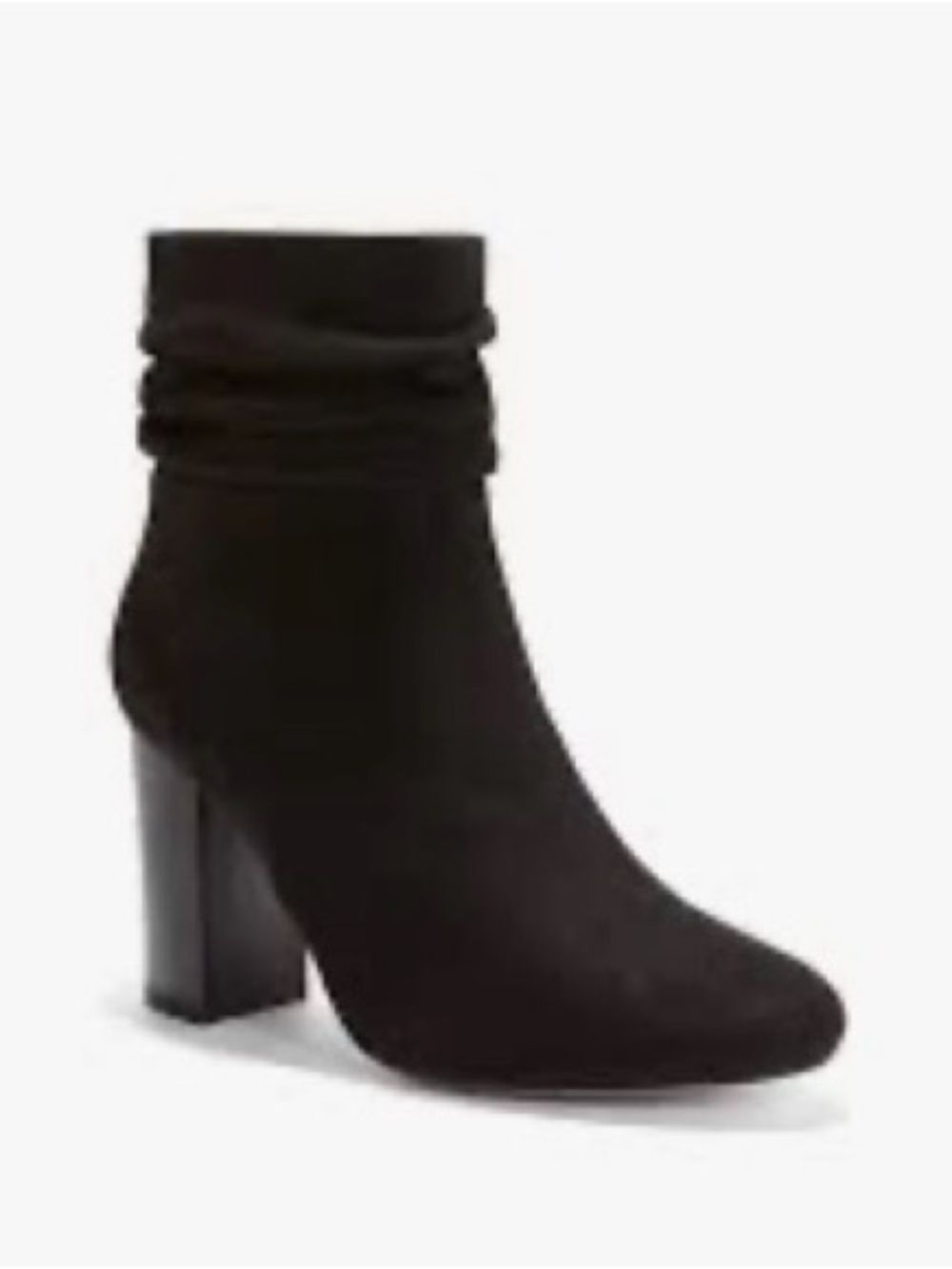 New York & Company Black Suede Slouch Block Heel Ankle Boots
